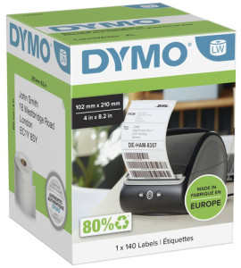DYMO Etiquettes de classeur LabelWriter, 59 x 190 mm, blanc