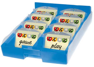 HAN Boîte à fiches CROCO DUO, A8, boîte: bleu translucide