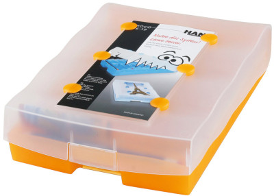 HAN Boîte à fiches CROCO 2-6-19, boîte: orange translucide,