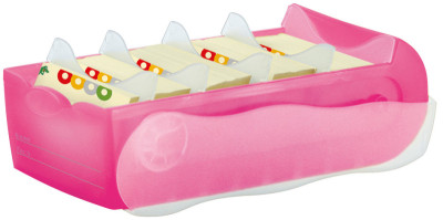 HAN Boîte à fiches CROCO, A7, boîtier: rose translucide