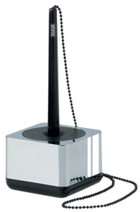 HAN Stylo-bille sur socle i-Line, plastique, chrome/noir