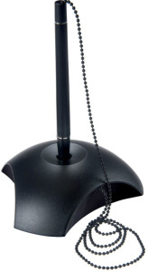 HAN Stylo-bille sur socle DELTA, plastique, gris clair/noir