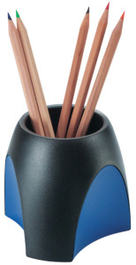 HAN Pot à stylos DELTA, en plastique, argent/noir