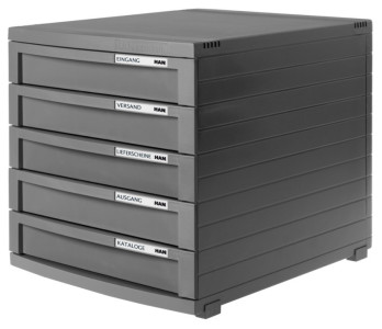HAN Module de classement CONTUR, 5 tiroirs ouverts, gris