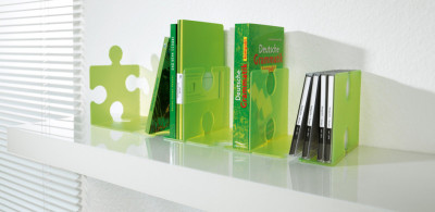 HAN Serre-livres PUZZLE, set de 2, vert translucide