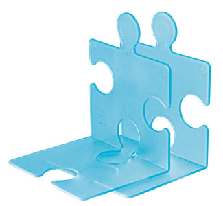 HAN Serre-livres PUZZLE, set de 2, bleu translucide