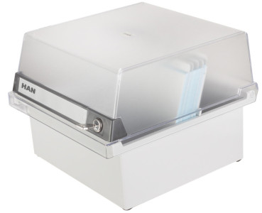 Boîte à fiches HAN, format A5 paysage, pour 800 fiches, gris clair