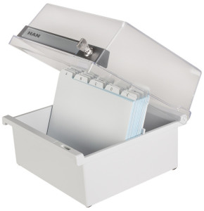 Boîte à fiches HAN, format A5 paysage, pour 800 fiches, gris clair