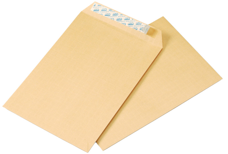 50 pochettes c4 kraft 229 x 324 mm avec bande adhesive