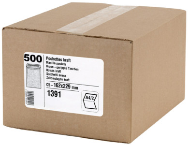 GPV Pochettes d'expédition, C4, 229 x 324 mm, kraft brun