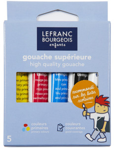 LEFRANC & BOURGEOIS Gouache, étui carton de 5 tubes de 10 ml