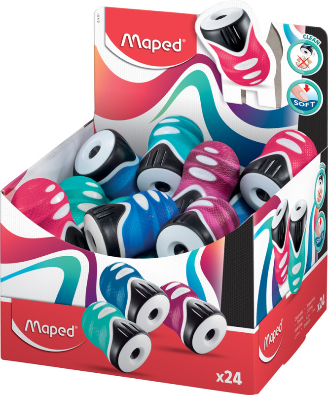 Maped Taille-crayon Clean Grip, couleur assortie, présentoir