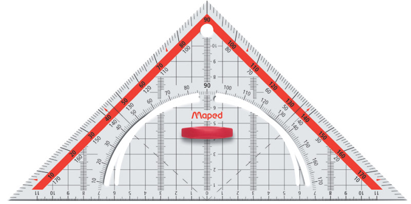 herlitz Equerre géométrique, hypoténuse: 160 mm, avec