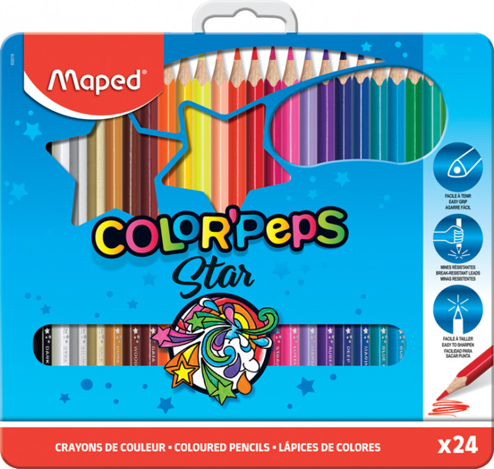 Étui de 12 crayons de couleur triangulaire Maped Color'peps pour