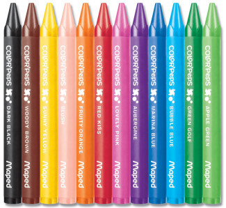 Maped Crayon de cire COLOR'PEPS WAX, étui en carton de 12