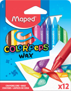 Maped Crayon de cire COLOR'PEPS WAX, étui en carton de 12