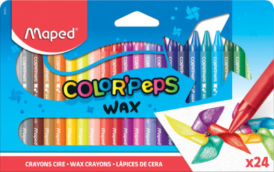 Maped Crayon de cire COLOR'PEPS WAX, étui en carton de 18