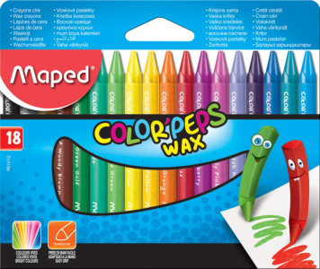 Maped Crayon de cire COLOR'PEPS WAX, étui en carton de 24