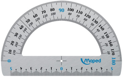 Maped rapporteur 180 degrés, en aluminium, 120 mm