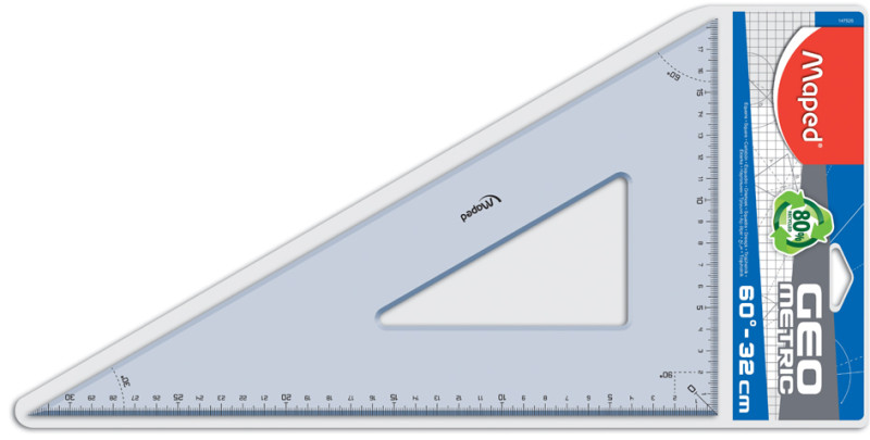 Maped Equerre Geometric 60° - Longueur de l'hypoténuse: a