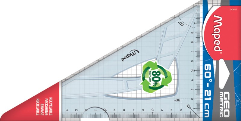 Maped equerre Geometric 60 degrés, longueur de l'hypoténuse: