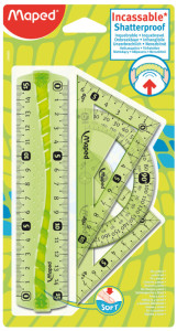 Maped mini kit de géométrie Flex, incassable, 4 pièces