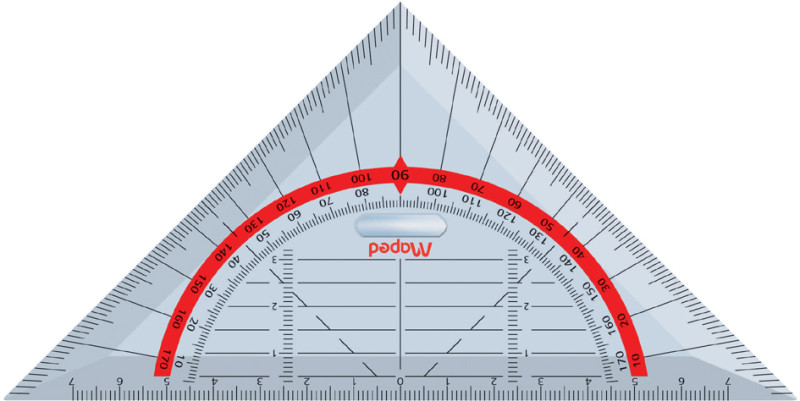 herlitz Equerre géométrique, hypoténuse: 160 mm, avec