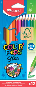 MAPED Crayons de couleur COLOR'PEPS, triangulaire, étui 48