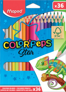 MAPED Crayons de couleur COLOR'PEPS, triangulaire, étui 48