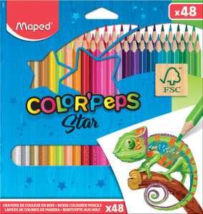 MAPED Crayons de couleur COLOR'PEPS, triangulaire, étui 48