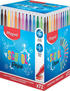 Maped Feutres dessin COLOR'PEPS Long Life, présentoir de 72