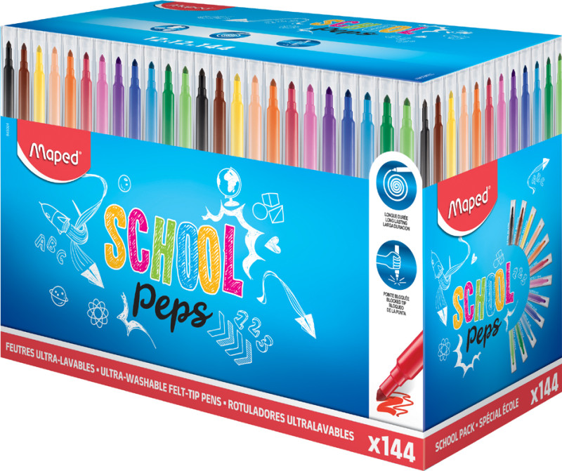 Maped Feutres dessin COLOR'PEPS Long Life, présentoir de 144