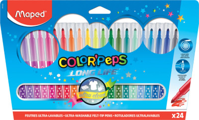 Maped Feutre COLOR'PEPS, étui en carton de 18, largeur du