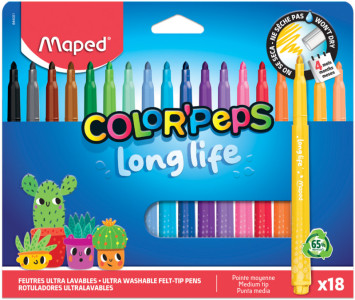 Maped Feutre COLOR'PEPS, étui en carton de 24, largeur du