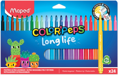 Maped Feutre COLOR'PEPS, étui en carton de 24, largeur du
