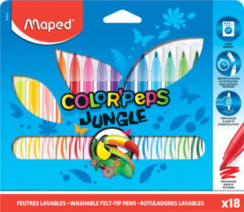 Maped feutres COLOR'PEPS Jungle, étui en carton de 12