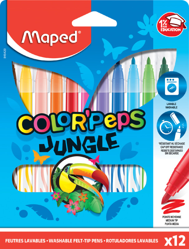 Maped Feutre COLOR'PEPS, étui carton de 12, largeur de tracé