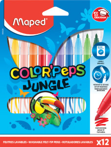 Maped feutres COLOR'PEPS Jungle, étui en carton de 18