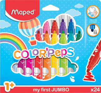 Maped Feutre COLOR'PEPS JUMBO, étui en carton de 24,