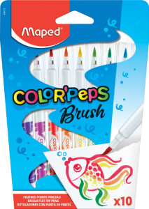 Maped Feutres COLOR'PEPS Brush, étui en carton de 10