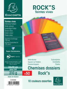 EXACOMPTA Lot chemises et sous-chemises ROCK'S, assorties