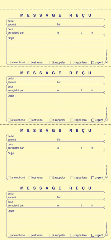 ELVE Carnet de messages reçus autocopiant, 322 x 140 mm