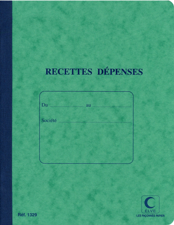 Elve - ELVE Cahier piqué 'Recettes - Dépenses', 220 x 170 mm