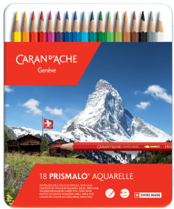 CARAN D'ACHE crayons de couleur PRISMALO, étui métal de 12