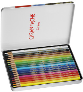 CARAN D'ACHE crayons de couleur PRISMALO, étui métal de 12