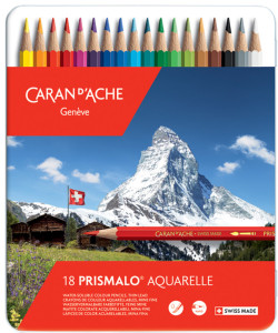 CARAN D'ACHE Crayons de couleur PRISMALO, étui métal de 18