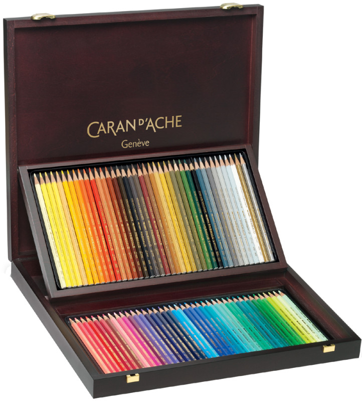 CARAN D'ACHE Crayons de couleur PRISMALO, coffret bois de 80