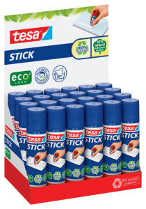 tesa ecoLogo Stick Bâton de colle, 10 g, présentoir comptoir