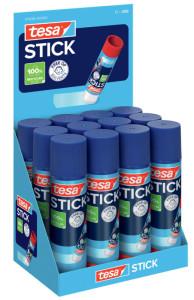 tesa ecoLogo Stick bâton de colle, 20 g, présentoir comptoir