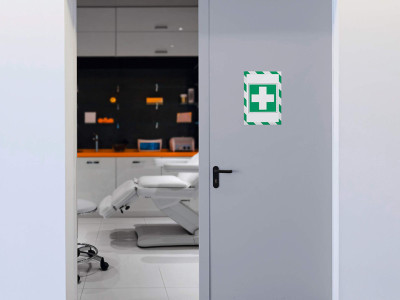 DURABLE cadre magnétique SECURITY, format A4, vert/ blanc